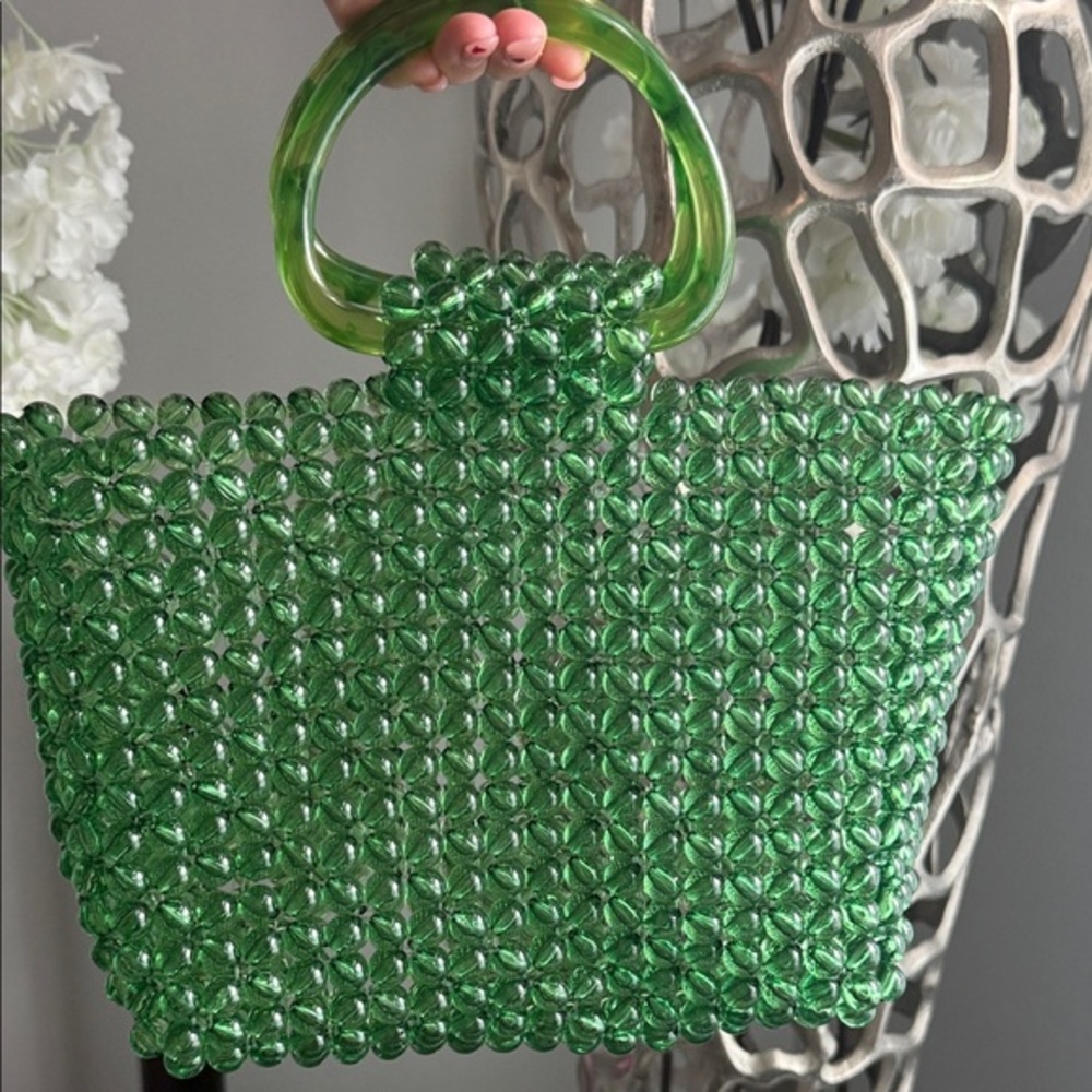 Anthropologie Green Beaded Women's Bag